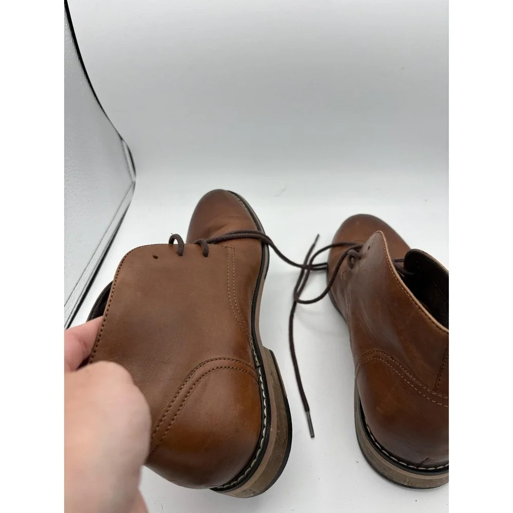 Brown Leather Chukka Dress Boots Mens Size 8‎ Ankle Lace Up Casual Work